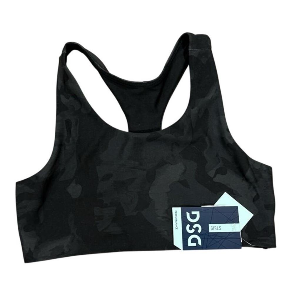 DSG Aspire Sports Bra Girls XL Camo Black NWT